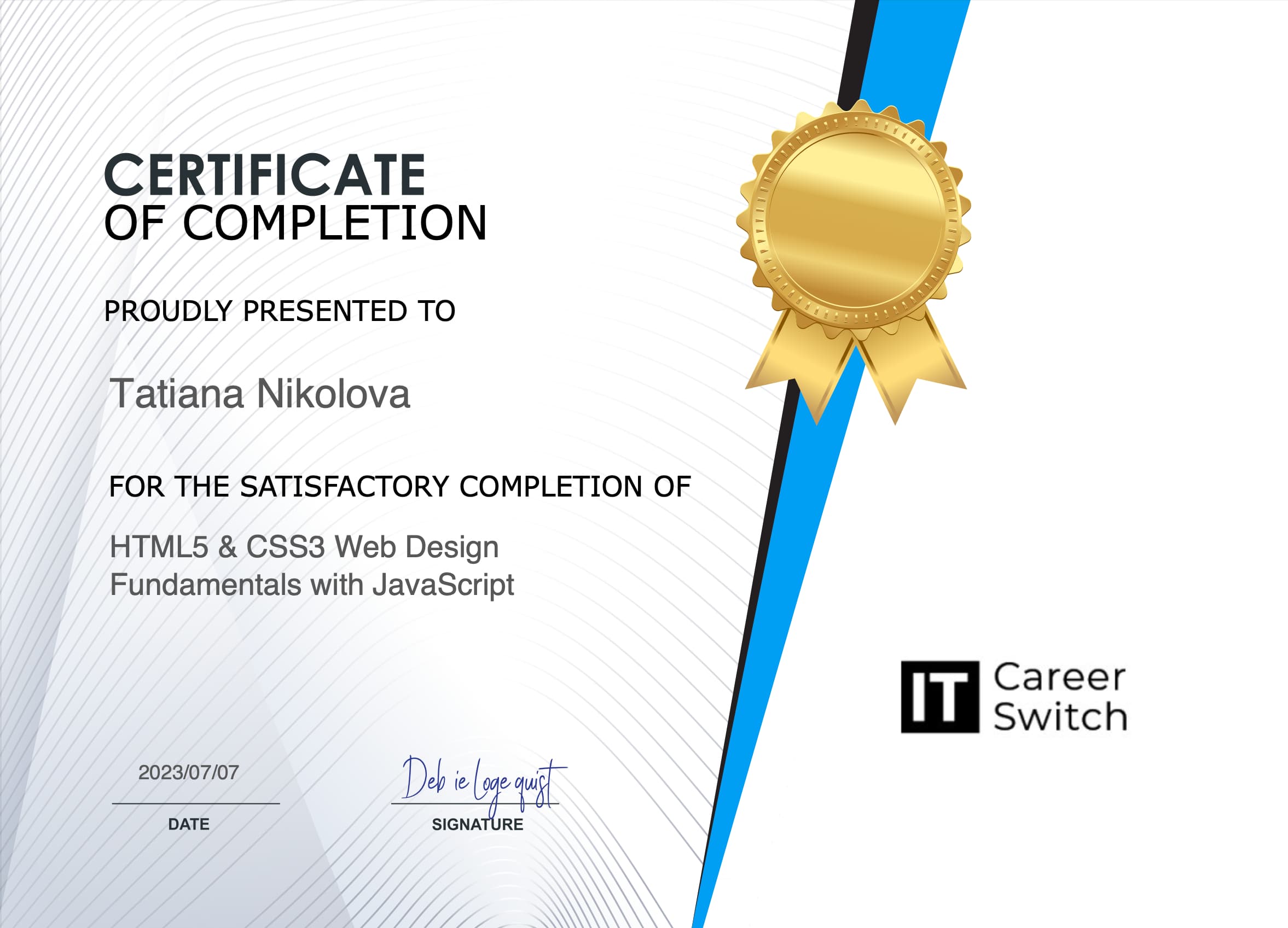Certificate 1