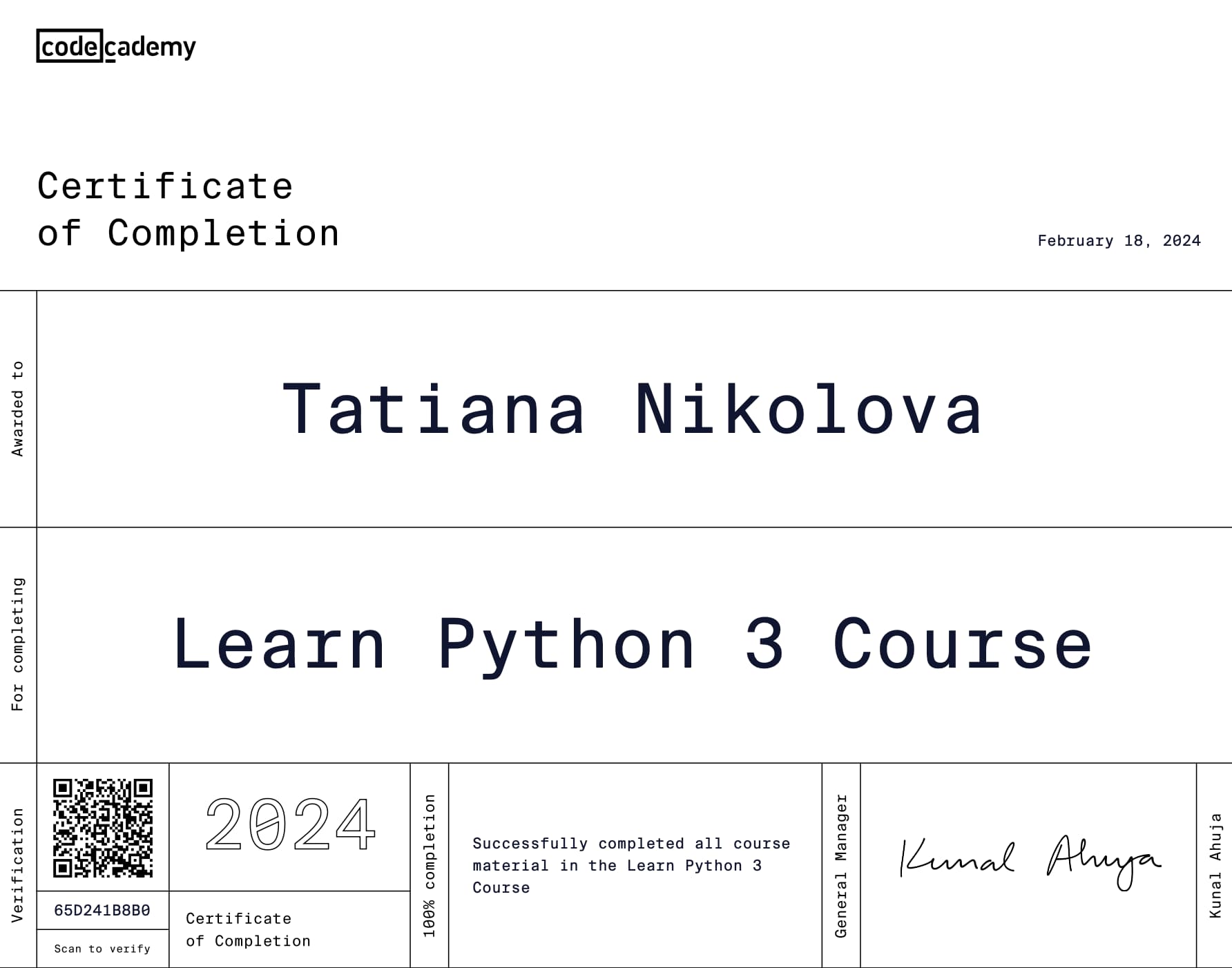 Certificate 4